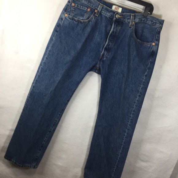 Levi's 501 Jeans  Straight Leg Button Fly Denim - Picture 4 of 12